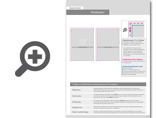 Product Bild briefpapier_din_a6__4_1_farbig__(vorderseite__farbig___r__ckseite__graustufen)__recyclingpapier