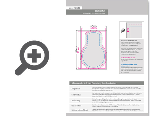 Product Bild haftnotizen_als_gl__hbirne_62_x_95_mm__4_0-farbig_bedruckt
