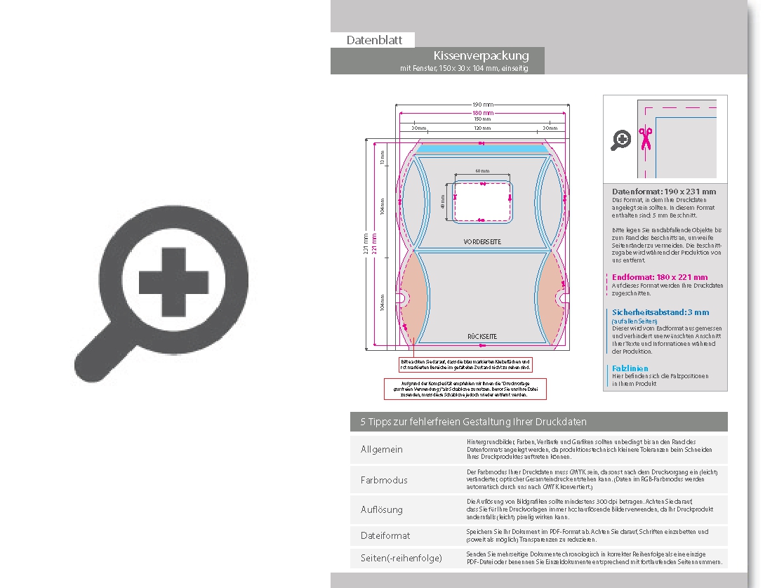 Product Bild kissenverpackung_(15_cm_x_3_cm_x_10_4_cm)_einseitig_bedruckt_5_0-farbig_(cmyk_+_sonderfarbe)_mit_gestanztem_fenster