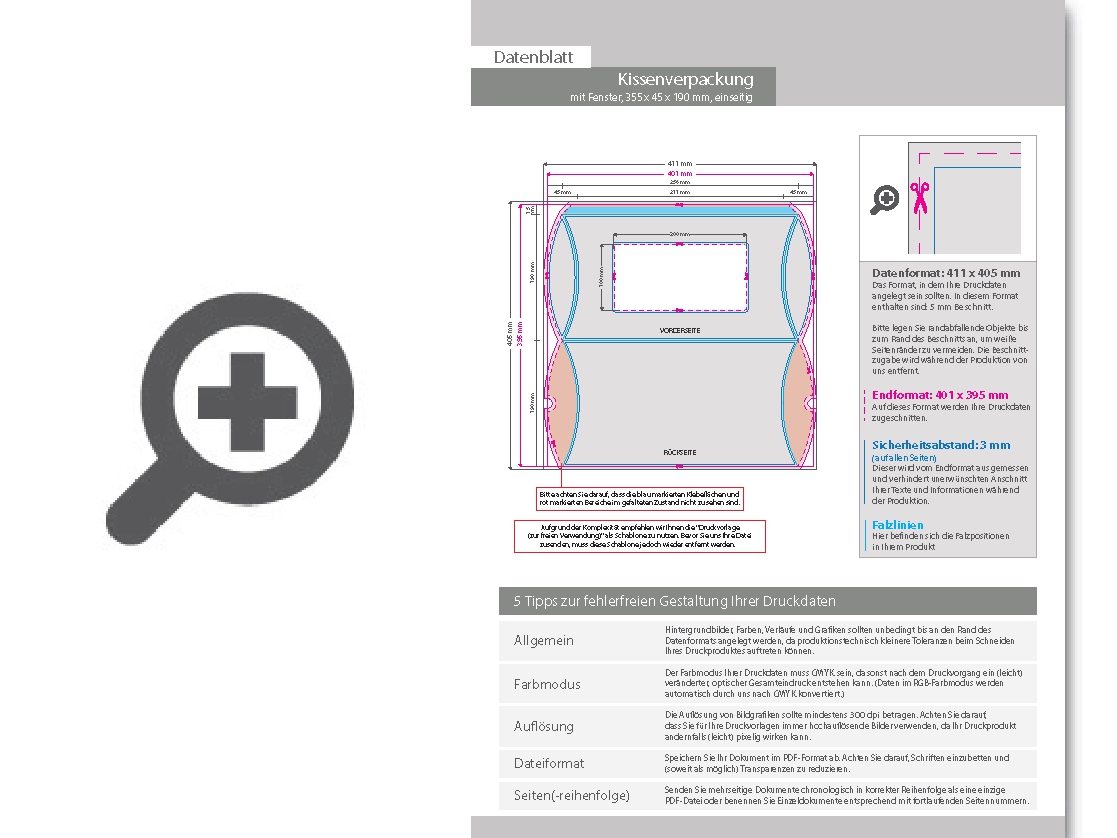 Product Bild kissenverpackung_(35_5_cm_x_4_5_cm_x_19_cm)_einseitig_bedruckt_5_0-farbig_(cmyk_+_sonderfarbe)_mit_geklebtem_fenster